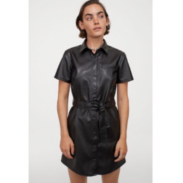 IMITATION LEATHER DRESS H&M ORIGINAL PRELOVED DRESS KULIT HNM OUTER KULIT JACKET KULIT