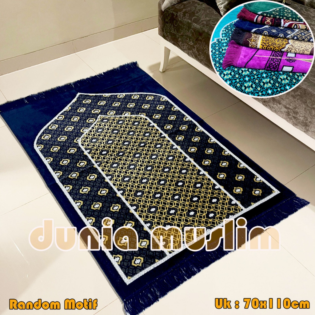 Sajadah Turkey Ukuran Dewasa 70x110 cm Bahan Beludru Peralatan Sholat