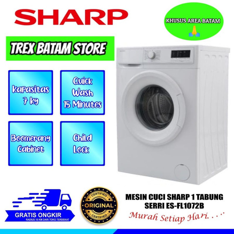 Jual SHARP FL-1072B 7KG MESIN CUCI FRONT LOADING (BATAM) | Shopee Indonesia