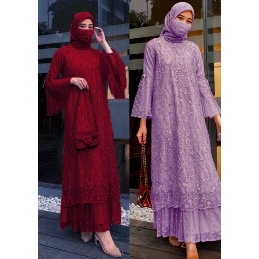 NEW VARIAN BAJU DRESS BRUKAT TERBARU /CLARETTA MAXY BRUKAT / DRESS KONDANGAN /GAMIS WANITA TERBARU KEKINIAN / FASHION MUSLIM / BAJU PESTA TERBARU / GAMIS REMAJA