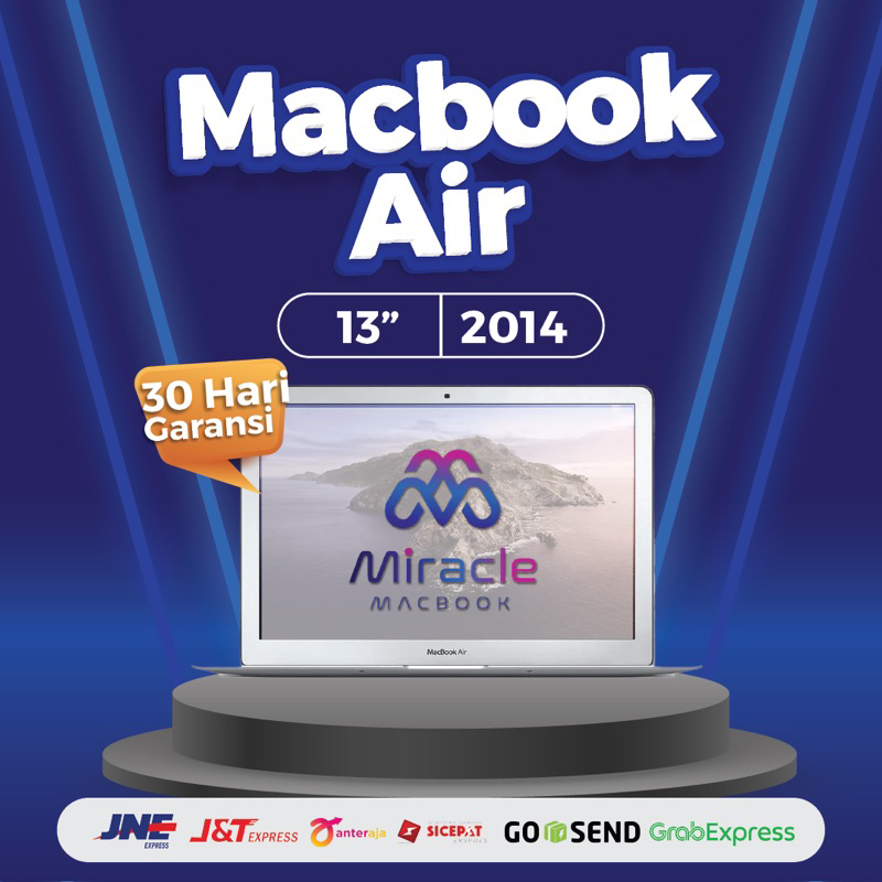 (FREE CASE) MACBOOK AIR 13&quot; 2014 RAM 4//8 GB SSD 128//256 GB SECOND BERKUALITAS HARGA EKONOMIS ORIGINAL 100%