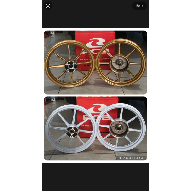 velg RCB SP811 vario 125/150 ready gold dan putih white ring 14 - 185/215