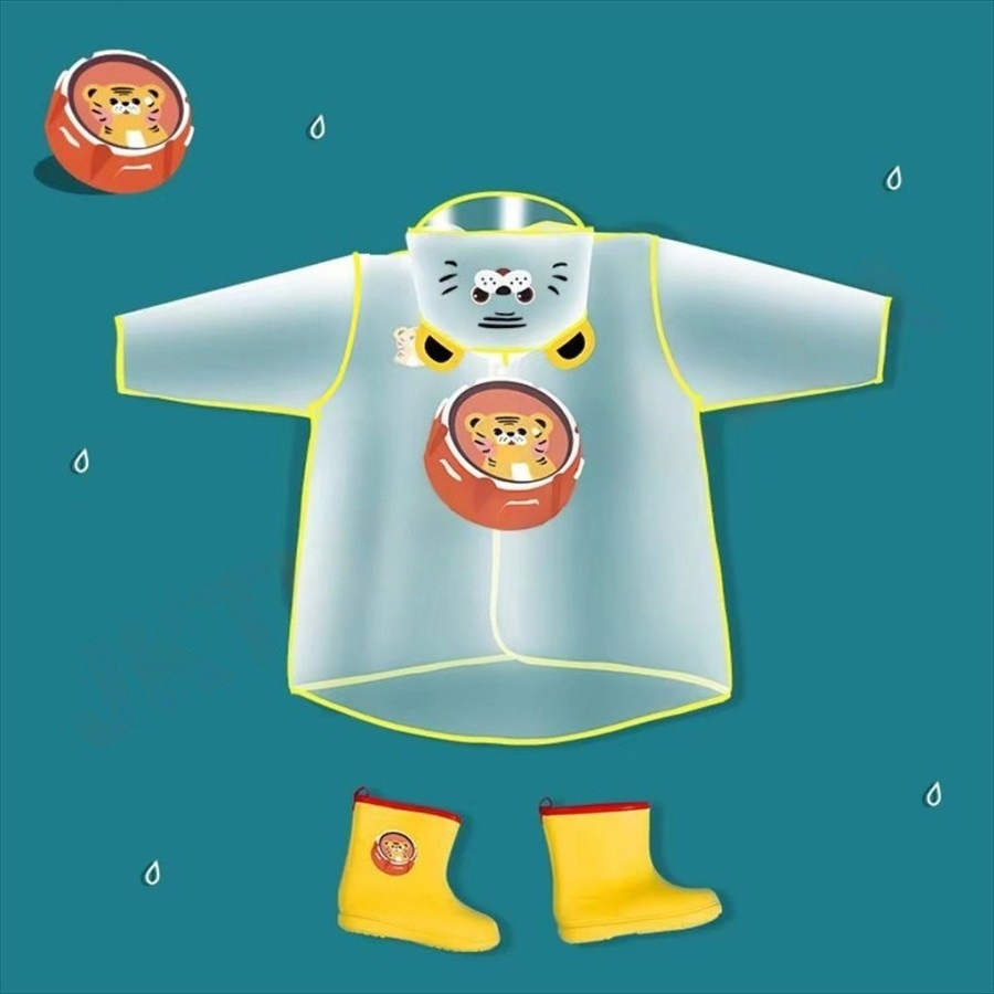 Jas Hujan Terusan Anak Motif Semi Transparan / Animal - 326