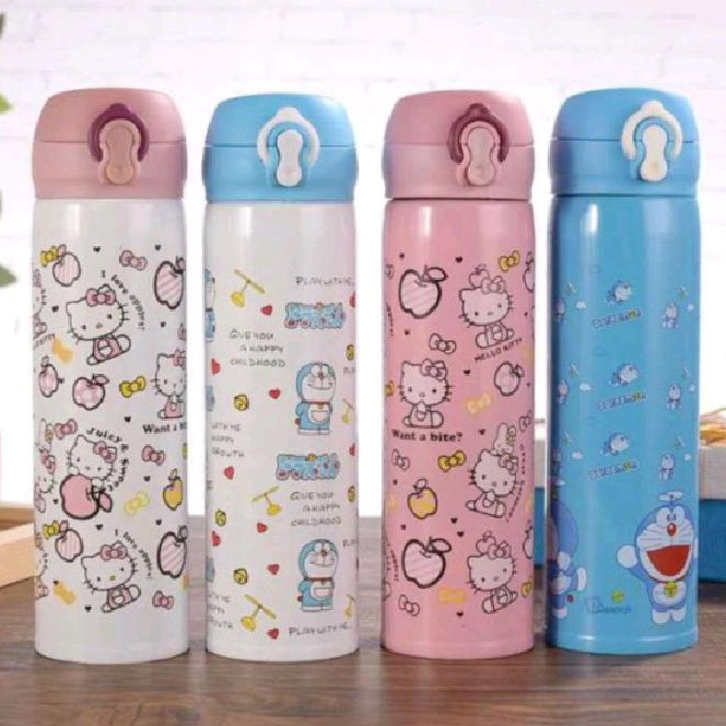 Botol Minum Termos Motif Karakter Lucu Termos Vacuum 500 ml Termos Panas Dingin Stainless Termos Mini Mudah Dibawa Kemana-mana