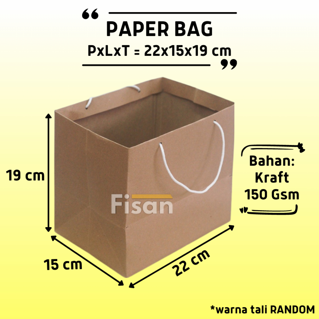 

Paper Bag Paperbag Tas Kertas Hampers Samson Kraft Coklat Souvenir Sovenir Suvenir Goodie Bag 22x15x19 cm