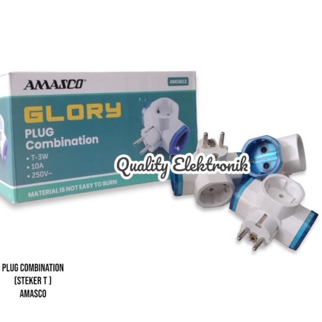 STEKER T LISTRIK PLUG COMBINATION MERK AMASCO GLORY DAN MITSUI