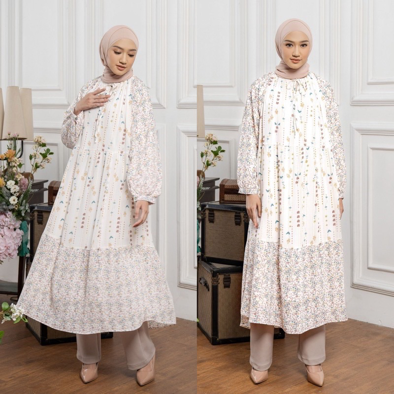 PL gardenia midi dress broken white size m by geulis geulis.id