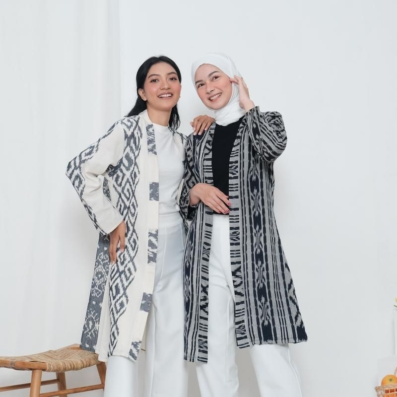 Sekala - Cardigan Universal Bahan Tenun Model Tanpa Kancing - Outer Tenun Wanita Long Lengan Panjang