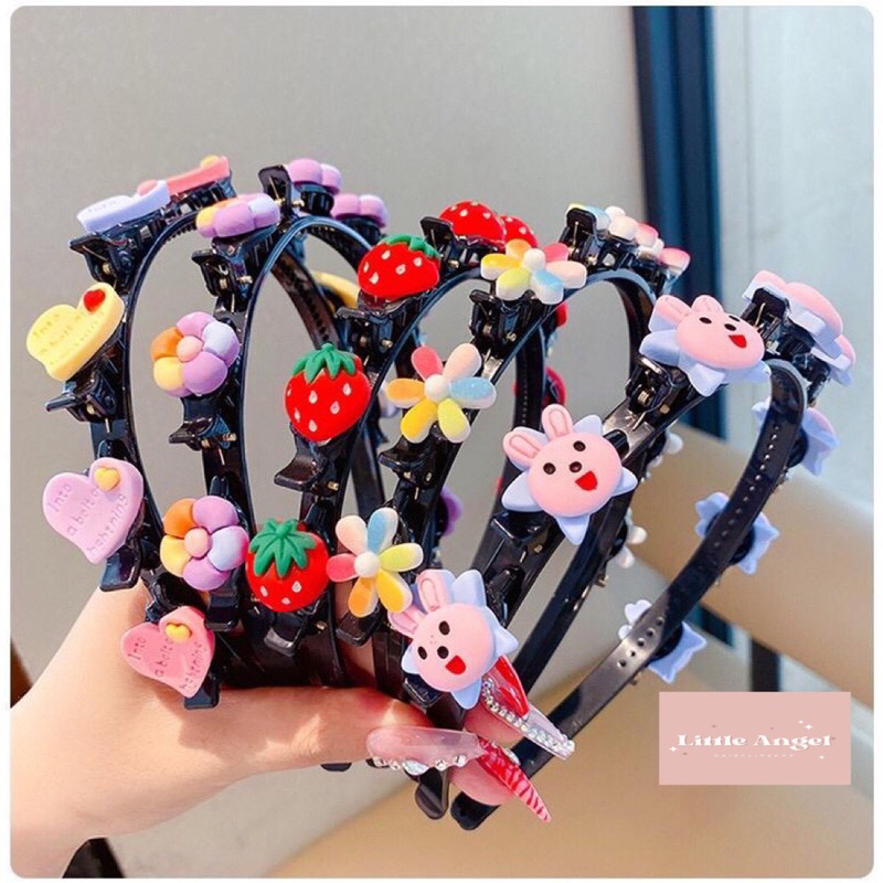 Bando Anak Korea Bandana Kepang Lucu Warna Warni