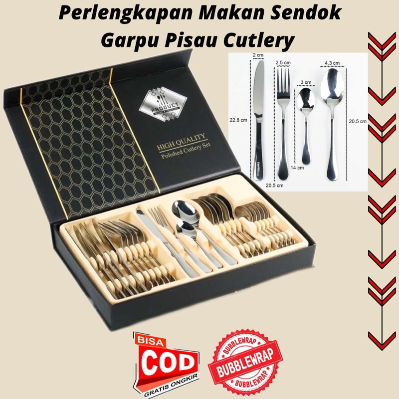 Perlengkapan Makan Sendok Garpu Pisau Cutlery