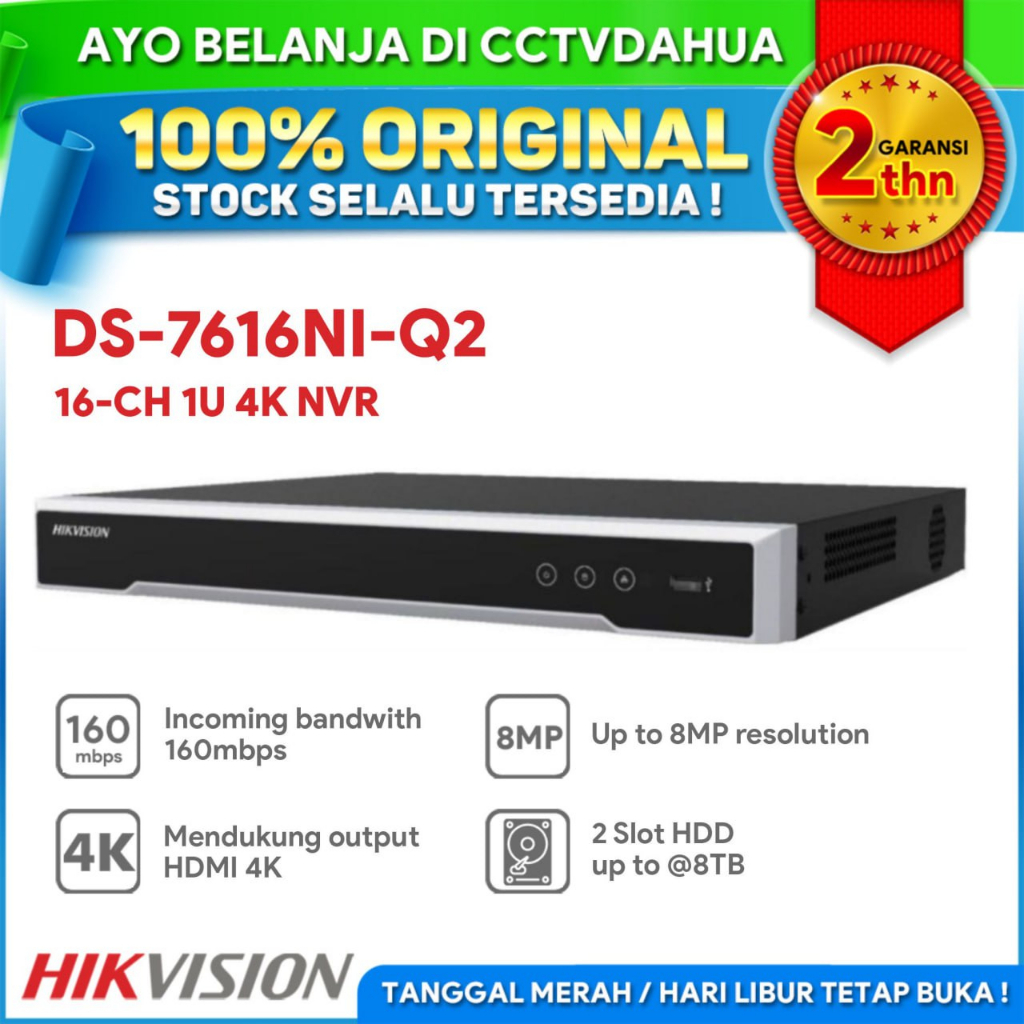 HIKVISION DS-7616NI-Q2 Hikvision 16 channel 1U 4K Resolution NVR