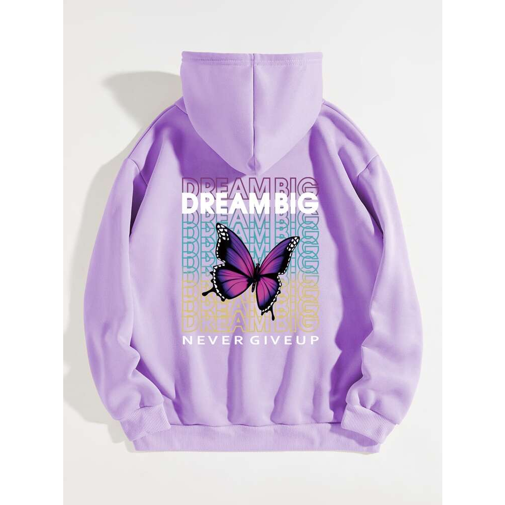 Jumper Hoodie DREAM BIG Buterplay Never Give Up II  Sweater Hoodie Trendy II Sweter Oblong Topi Size M - XL ( Pria &amp; Wanita / Anak &amp; Dewasa )