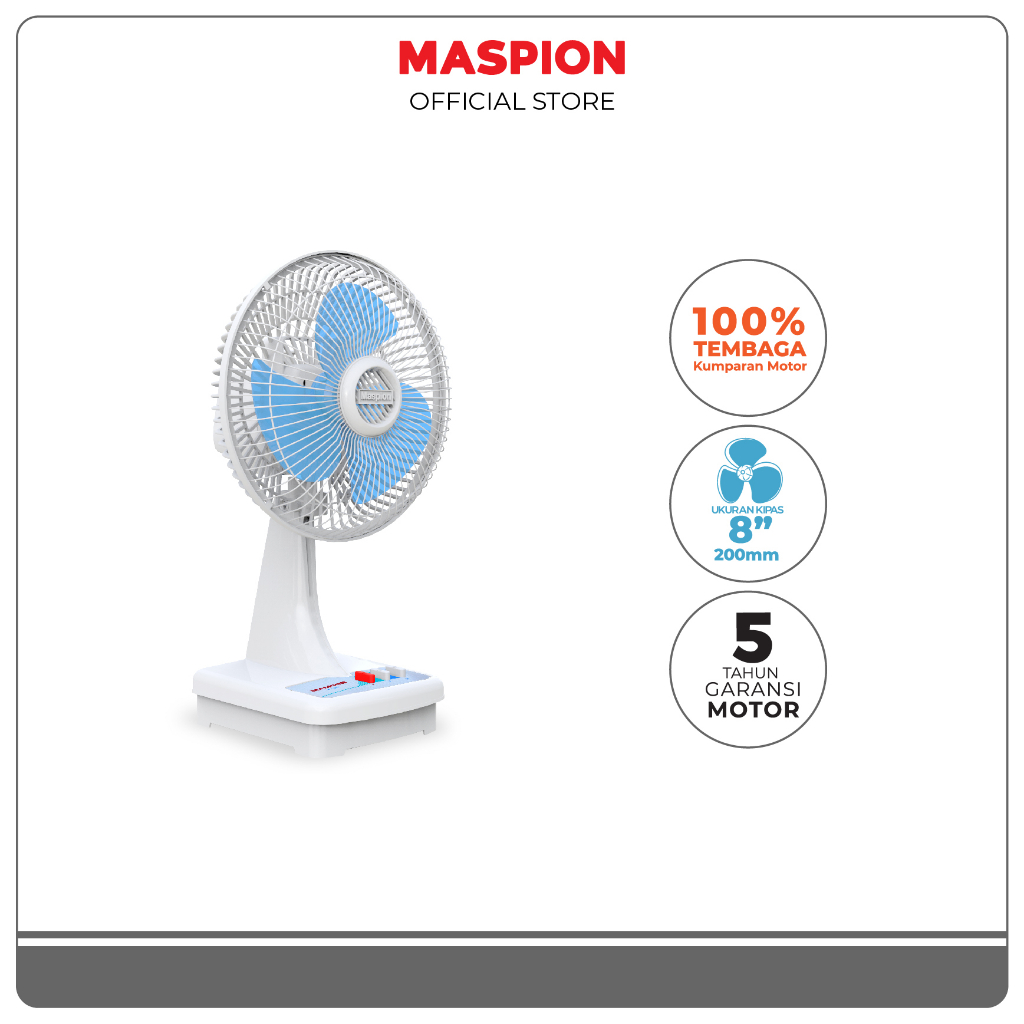 Maspion Kipas Angin Meja Desk Fan 8 Inch F-20 P