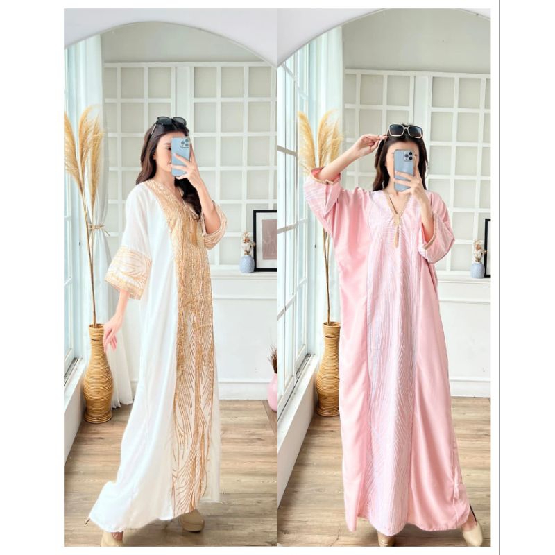 Jual Kaftan Arabian Putih 4 / Kaftan Arabian Pink / Abaya Saudi / Abaya ...