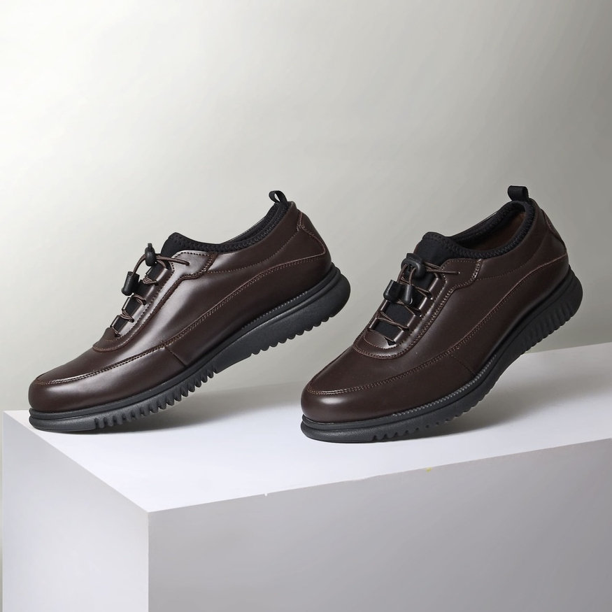 Wave Darkbrown - Sepatu Oxford Casual Formal Bertali Pantopel Kasual Kerja Kuliah Kantor Pantofel Original
