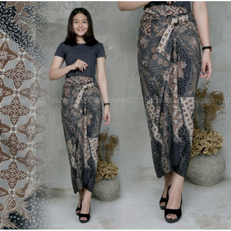 (50 Motif) Rok Lilit Batik Bawahan Kebaya Modern Rok Serut Batik Free Ring Kain Batik Floral Batik Couple Pasangan