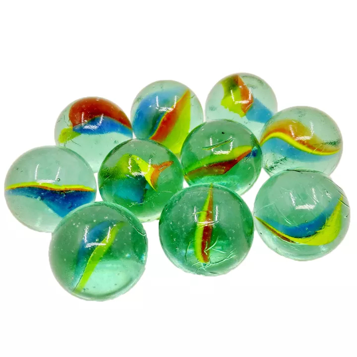 U0274 10pcs Mainan Kelereng Gundu Guli Marble Glass