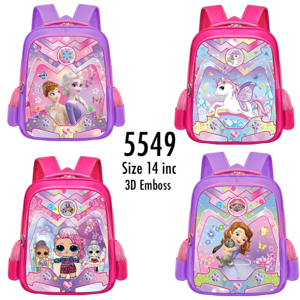 Tas Sekolah SD Ransel Anak Perempuan Karakter Timbul Tas Anak Import 3D Emboss Waterproof