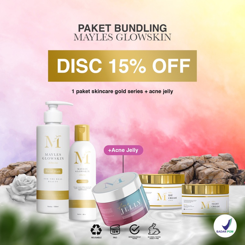 PAKET BUNDLING - 1 PAKET SKINCARE MAYLES GLOWSKIN + SERUM MAYLES GLOWSKIN