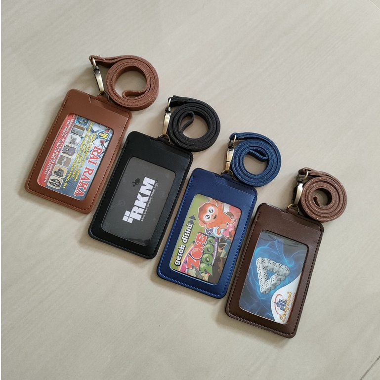 

ATK9 Name Tag ID Card Holder Kulit Lanyard Terjangkau Berkualitas PU Leather Lanyard