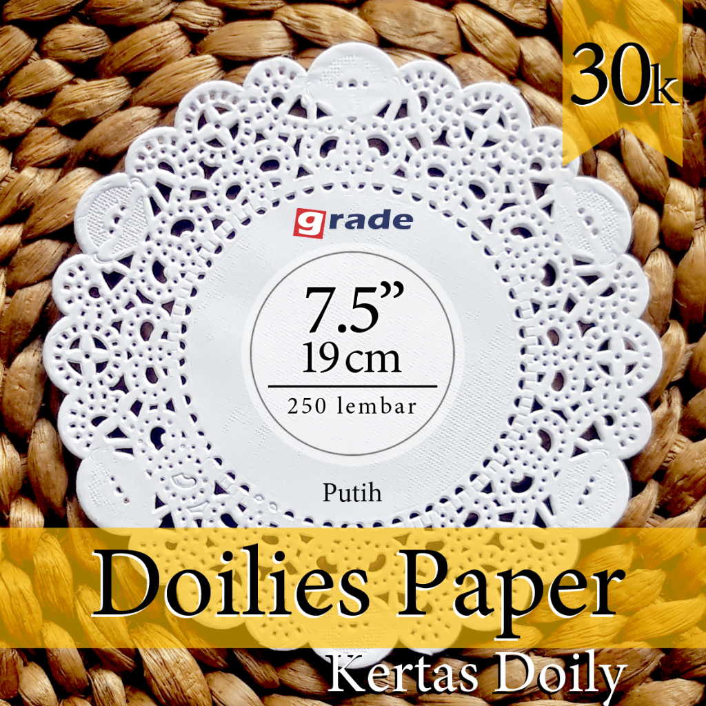 

Doilies Paper Grade 7.5" ( 19cm ) isi 250 lembar Kertas Alas Renda / Kertas Renda / Kertas Doilies