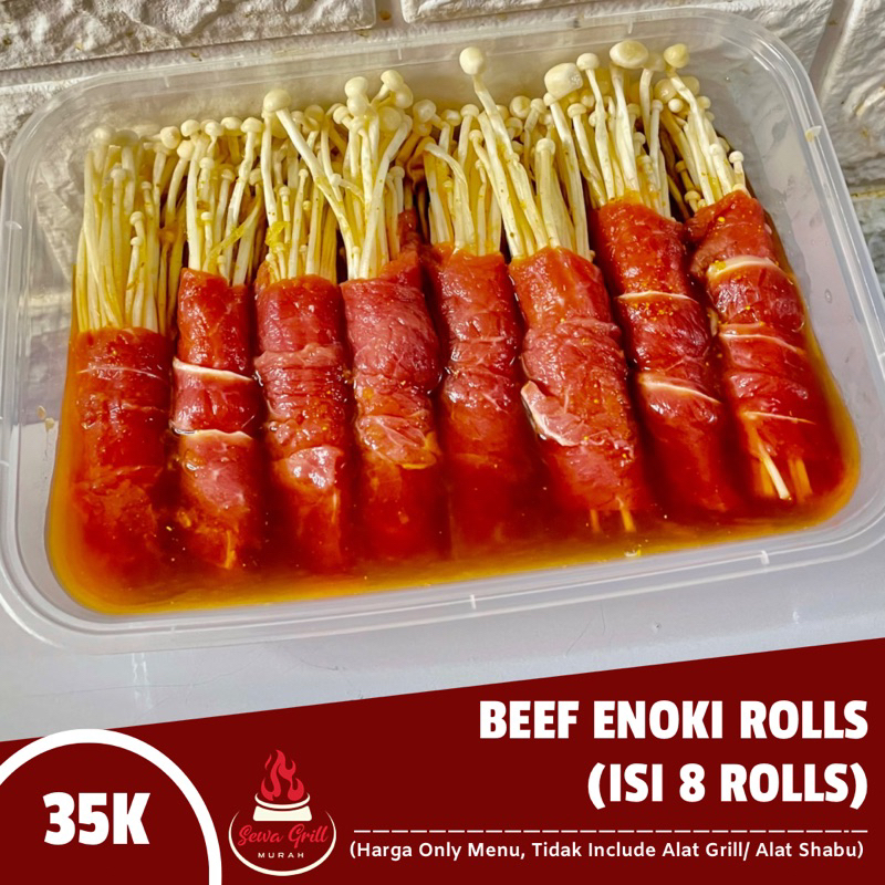 

BEEF ENOKI ROLLS (ISI 8 ROLLS) (PAKET BBQ || GRILL SHABU SUKI)