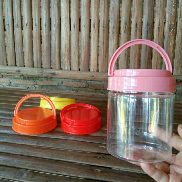 Toples Plastik Bening 500ml Jar Polos wadah Kue Kering dan snack