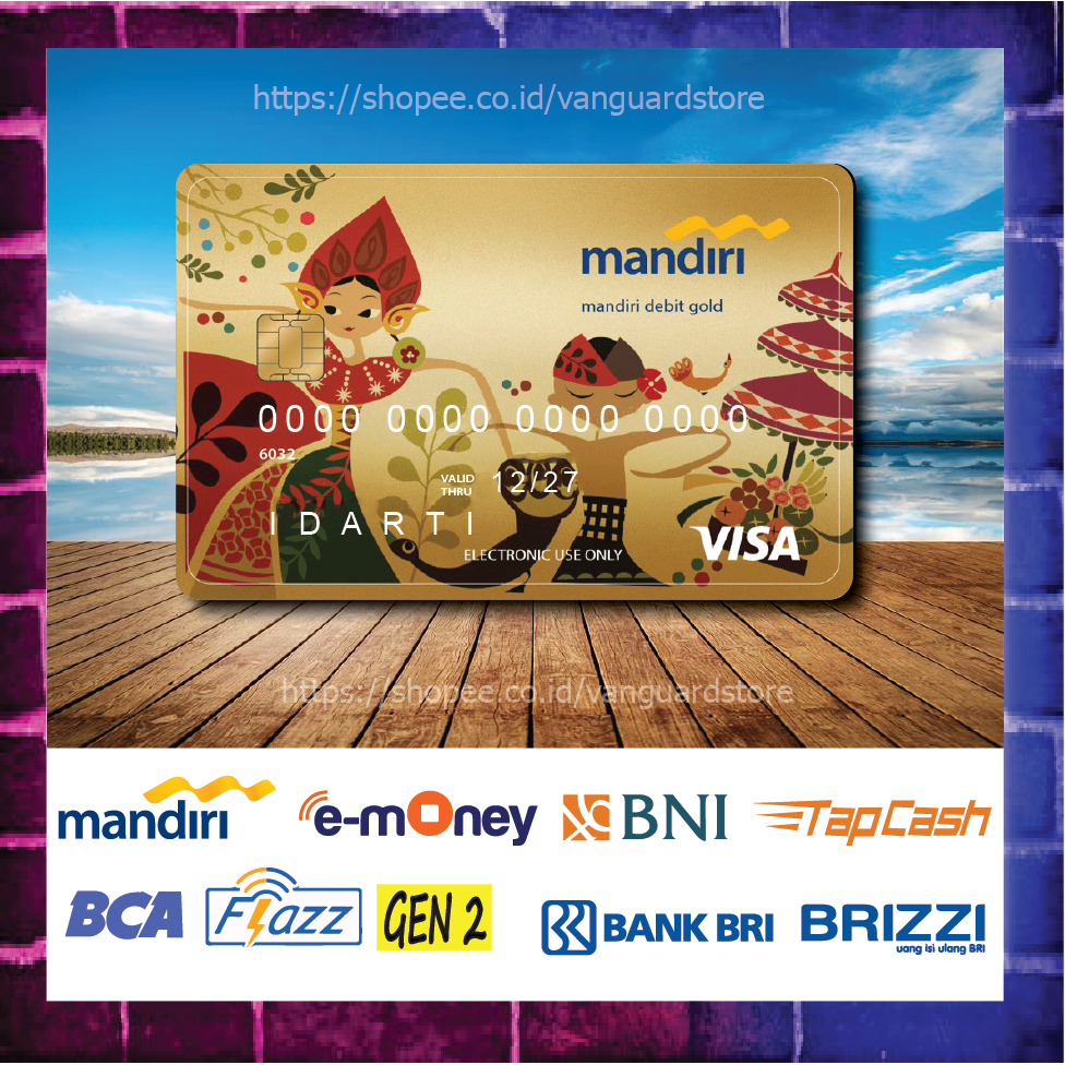 KARTU E MONEY E TOLL KARTU MANDIRI DEBIT GOLD VISA CREDIT CARD EMONEY MANDIRI FLAZZ BCA BNI TAPCASH BRIZZI BRI - 1 SISI