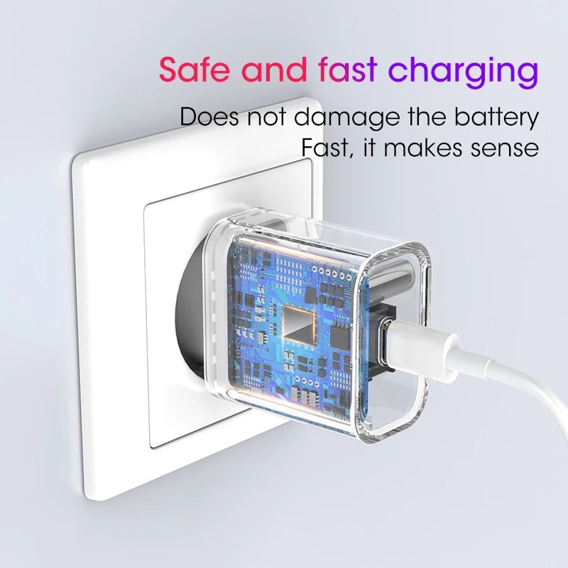 [GARANSI] Charger 20W Fast Charging Adaptor + Kabel Type C To Lightning