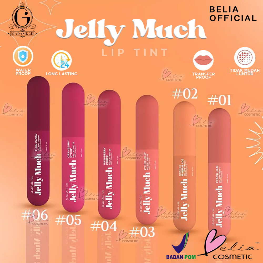 ❤ BELIA ❤ Madame Gie Madame Jelly Much - Gel Lip Tint Jelly with Vitamin E | Plumpy Lips | Glossy | BPOM