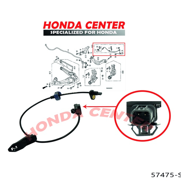 sensor kabel abs rem belakang kiri honda civic fd fd1 fd2 2006 2007 2008 2009 2010 2011