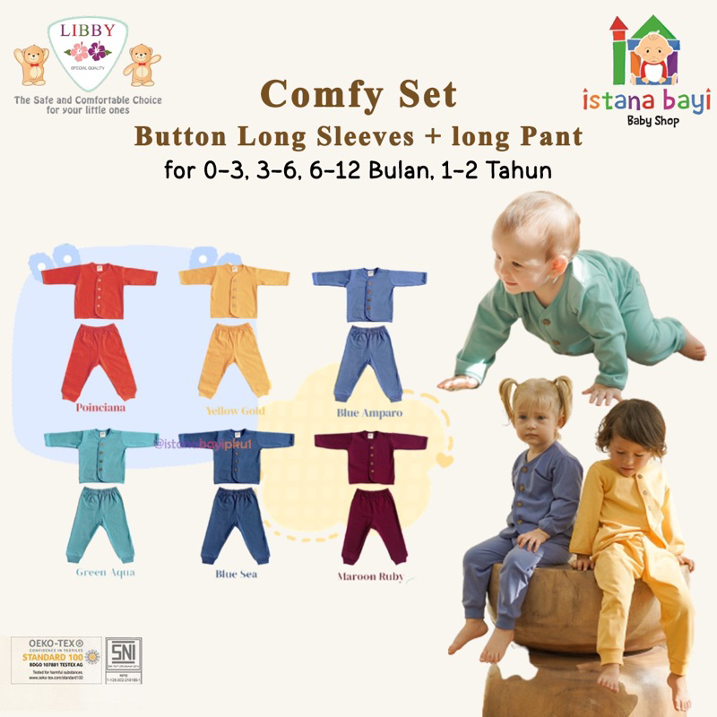 LIBBY COMFY SET PANJANG EARTH COLORS SERIES/BAJU BAYI