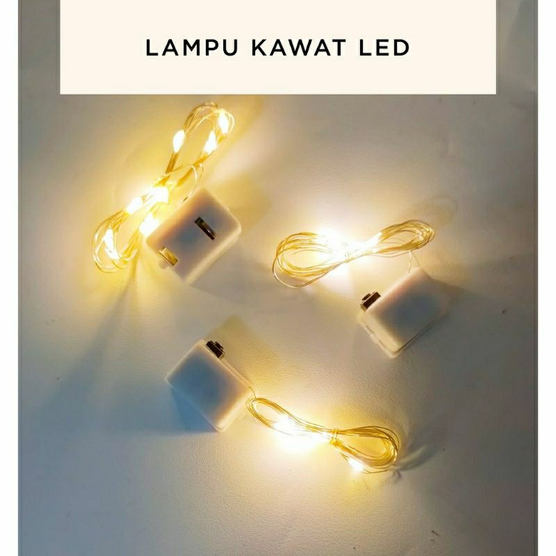 Lampu LED Kawat Lampu Hias Dekorasi Include Baterai 3 Mode 1 &amp; 2 Meter HC Lampu Tumblr Kawat Mini Gift Box Bucket LED Kawat Free Baterai