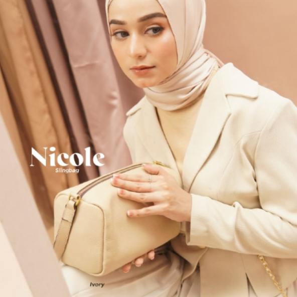 Zola Leather - Tas Selempang Wanita Kulit Asli Sling Bag Wanita Kulit Asli - Nicole Bag Ivory