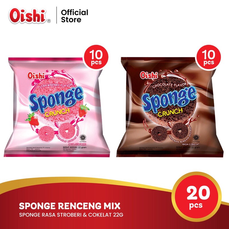 

Oishi Sponge Crunch Coklat Perpak 22gr x 10 Pcs