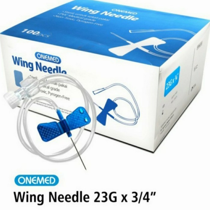 Wing Needle 23G 25G 27G Onemed Winged Infusion Set 23G 25G 27G One Med Scalp Vein OneMed Jarum Kupu Kupu 23G 25G 27G OneMed