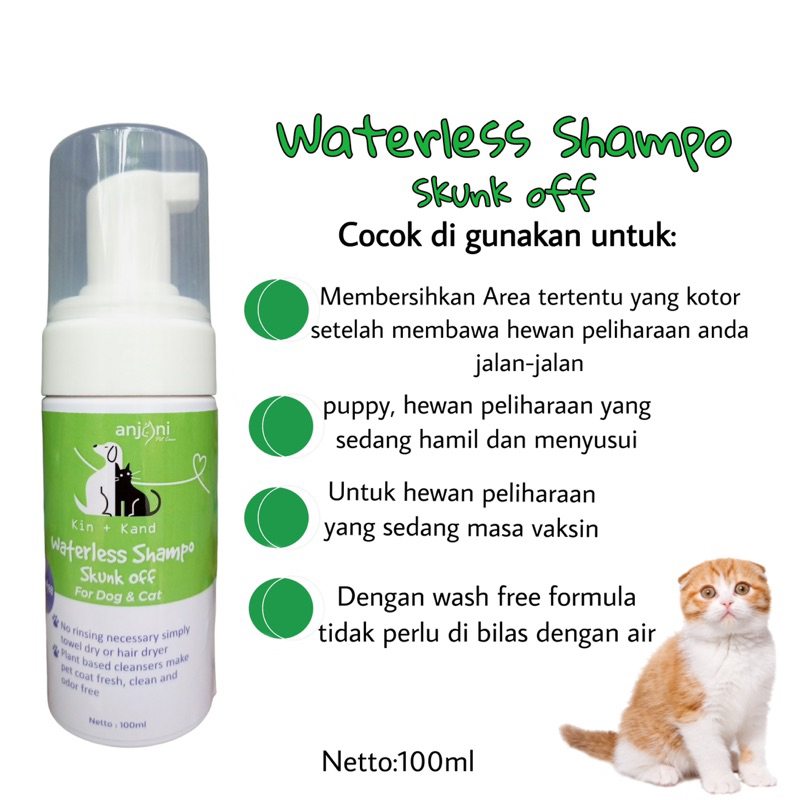 Kinkand Anjani WATERLESS SHAMPO for pets SHAMPO ANTI KUTU TANPA MANDI! DRY SHAMPO SHAMPO KUCING ANJING CUCI KERING TANPA MANDI