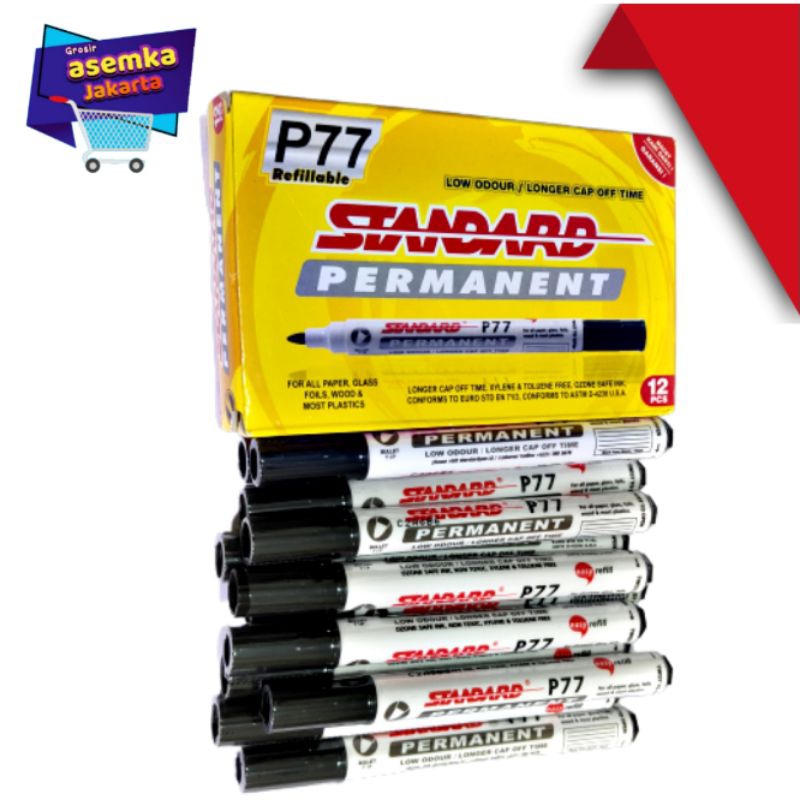 Spidol Permanent Standard  P77 12pcs