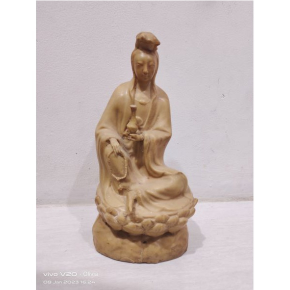 Patung Dewi Kwan Im Tua Fiber Kuno Jadul Antik