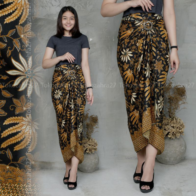 (50 Motif) Rok Lilit Batik Bawahan Kebaya Modern Rok Serut Batik Free Ring Kain Batik Floral Batik Couple Pasangan