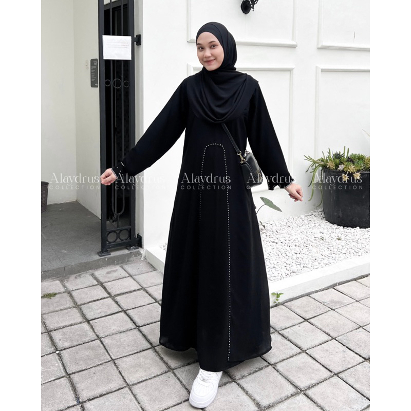 Abaya Saudi Gamis Abaya Turkey Dress Gamis Maxi Bahan Jetblack 820