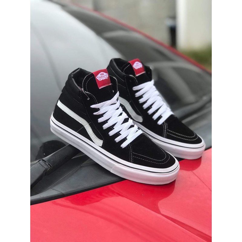 Sepatu Vans Old Skoll Sk8 High Black White Made In China Kualitas Import Quality