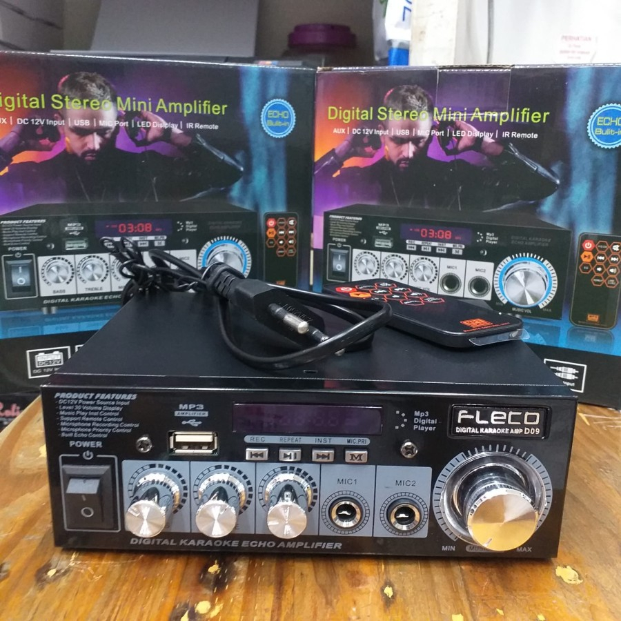 COD POWER AMPLIFIER WIRELESS DIGITAL STEREO FLECO D16//AMPLI KARAOKE USB/MP3 PLAYER FLECO F-D16