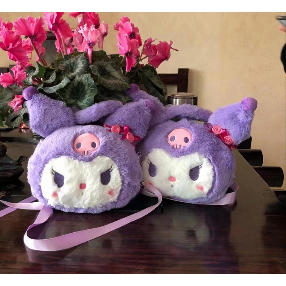 IMPORT TAS SELEMPANG WANITA Sanrio Kuromi Tas Bahu Mewah Kelinci Imut Tas Kurir Boneka Mewah Hadiah Ulang Tahun