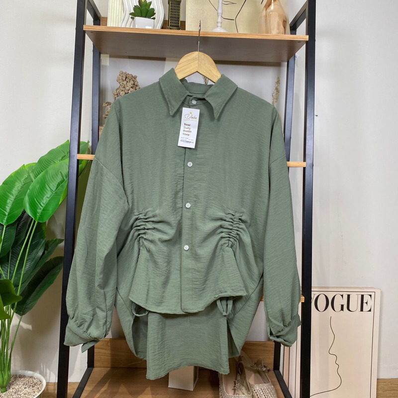 Alice Shirt Crinkle Airflow Terbaru Kemeja Serut Crinkle