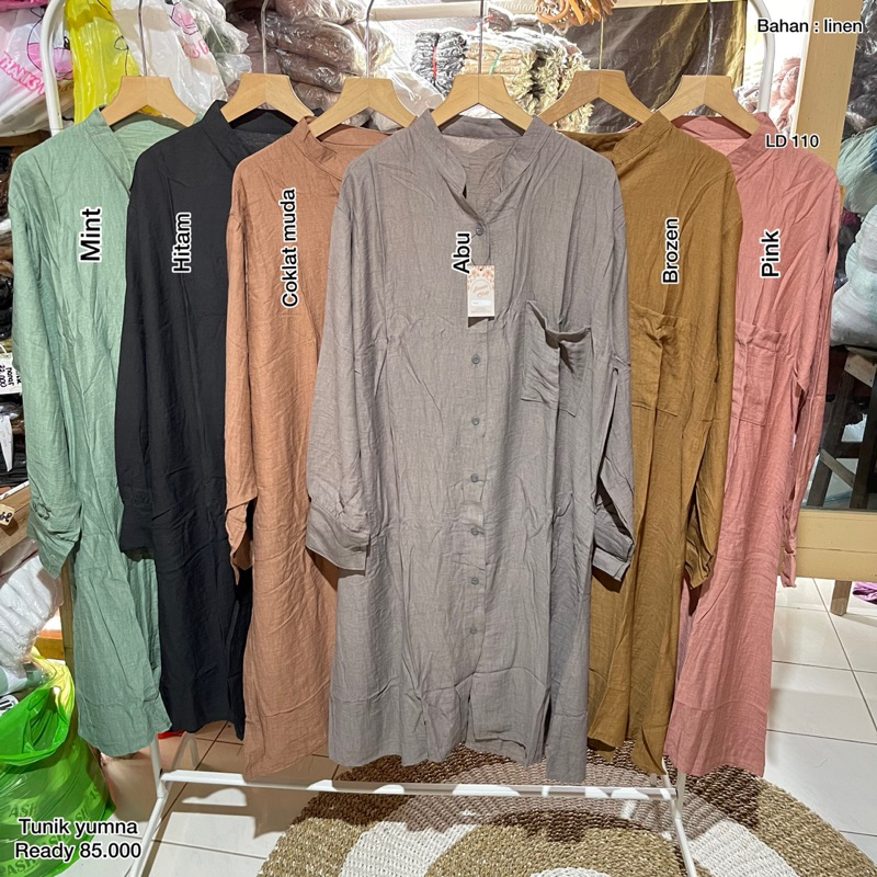 (COD)TUNIK BAHAN LINEN KODE TUNIK YUMNA