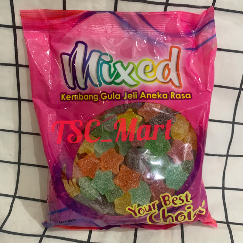 

Waisun Mixed Jelly Candy 1Kg / Waisun / Mixed / Jelly / Candy / 1Kg / Bentuk / Bintang / star / kembang / gula / lunak / jeli / aneka / rasa