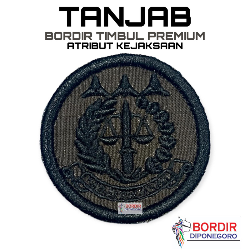 BORDIR KEJAKSAAN TANJAB | BORDIR LOGO KEJAKSAAN BULAT TIMBUL | BORDIR KEJAKSAAN RI | KEJARI