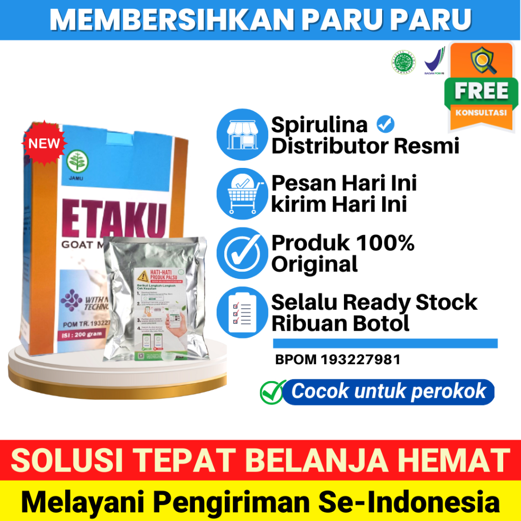 

Susu Pembersih Paru Paru Bagi Perokok Flek Paru Sesak Napas Cairan Paru Paru Asma TBC Napas Pendek Mengi Dada Panas ETAKU GOATMILK Susu Kambing Etawa Asli