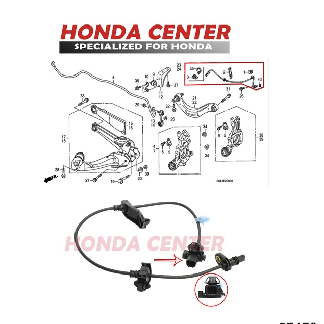 sensor kabel abs rem belakang kanan honda civic fd fd1 fd2 2006 2007 2008 2009 2010 2011